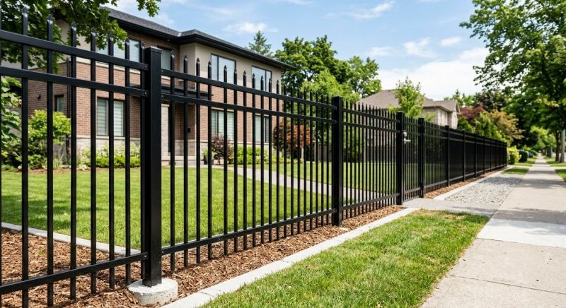 Black Metal Fence Installation in Des Moines, IA