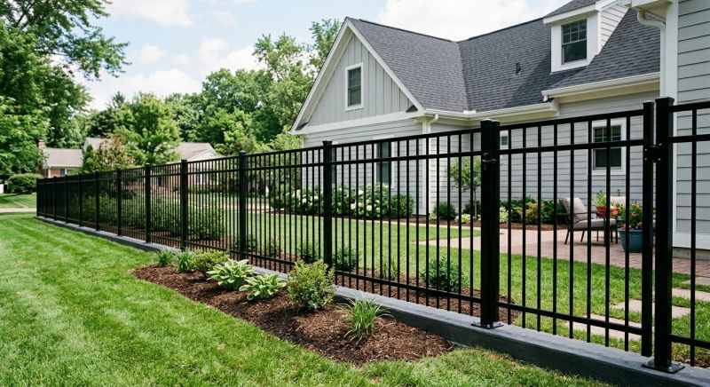Black Metal Fence Installation in Des Moines, IA